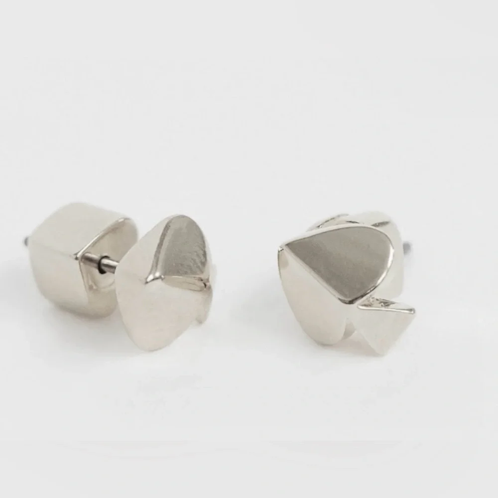 Kate Spade - Legacy Logo Stud Earrings | Silver - New - Comes W/ Kate Spade Bag